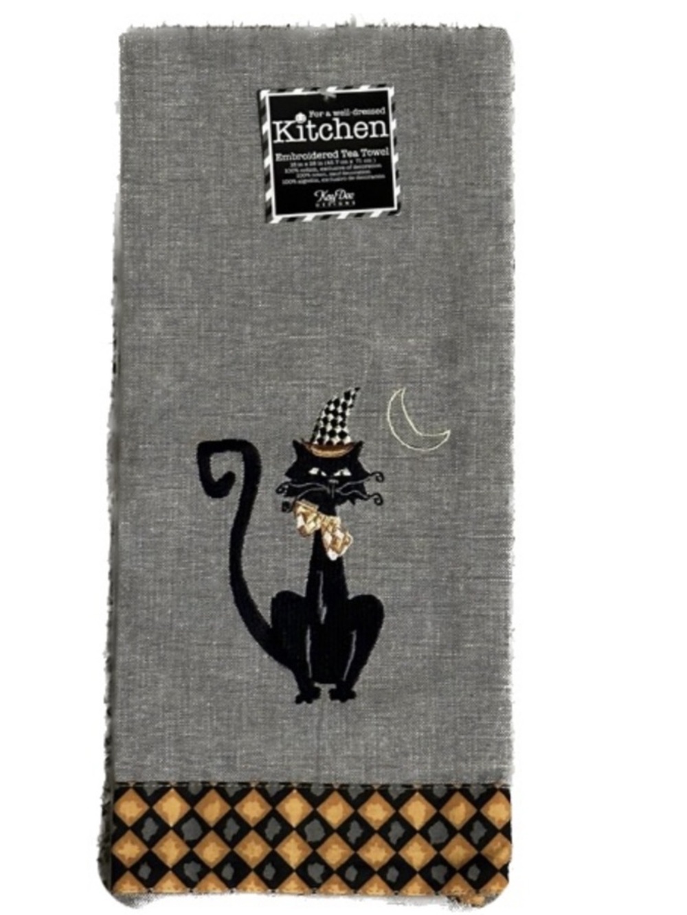 Kay Dee Designs Harlequin Cat Tea Towel~NEW!